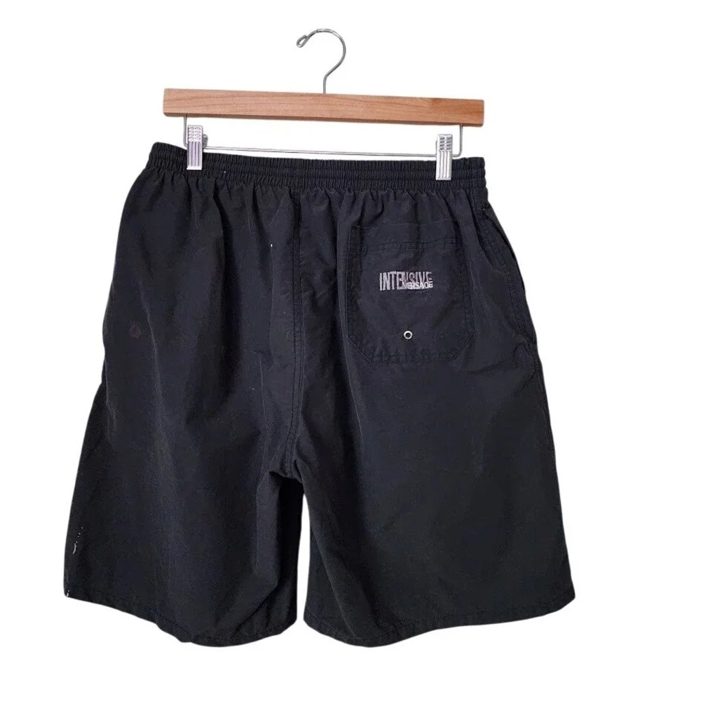 VERSACE Intensive Vintage 90s Swim Trunks Black Resortwear Minimalist‎ XL